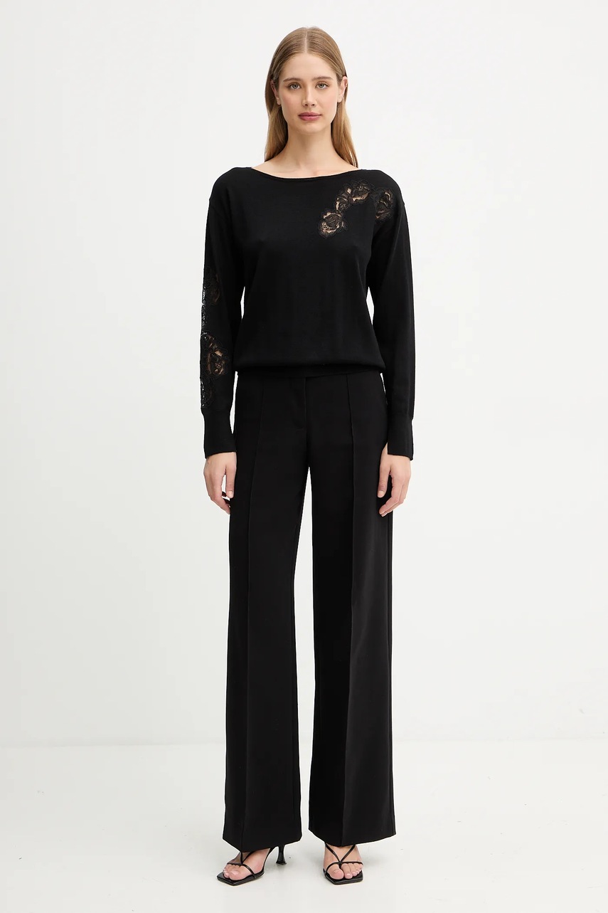 Шерстяной свитер Blugirl Blumarine цвет чёрный лёгкий RF5232.MA82O