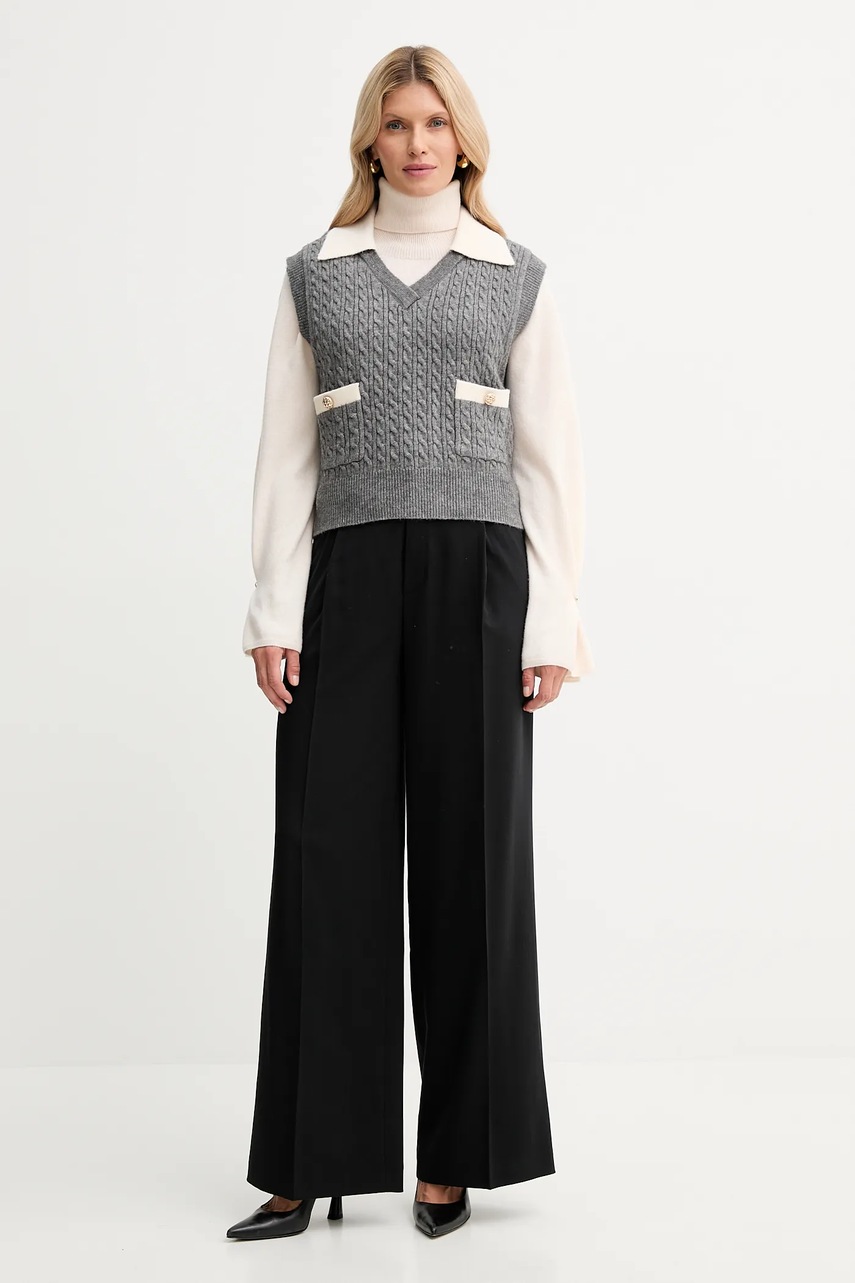 Шерстяной свитер Fracomina цвет оранжевый лёгкий с гольфом FR25WT7013K47301