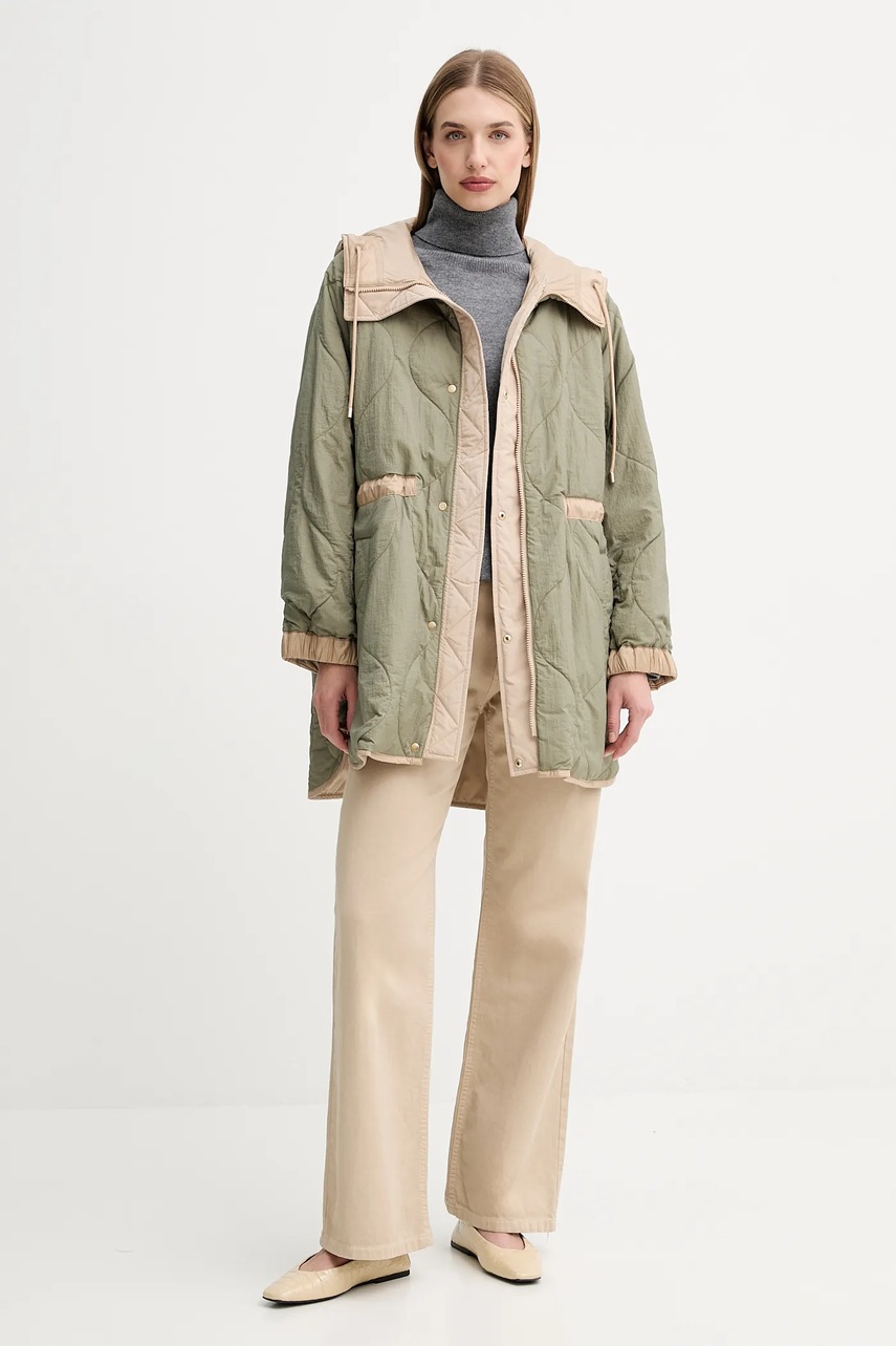 Шерстяной свитер Fracomina цвет серый лёгкий с гольфом FR25WT7013K47301