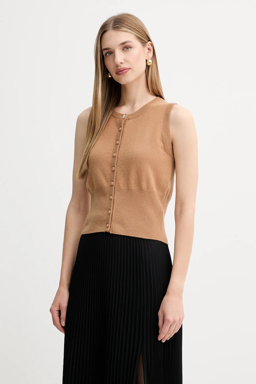 Fracomina vestă de lână culoarea bej, light, FR25WJ5008K47301