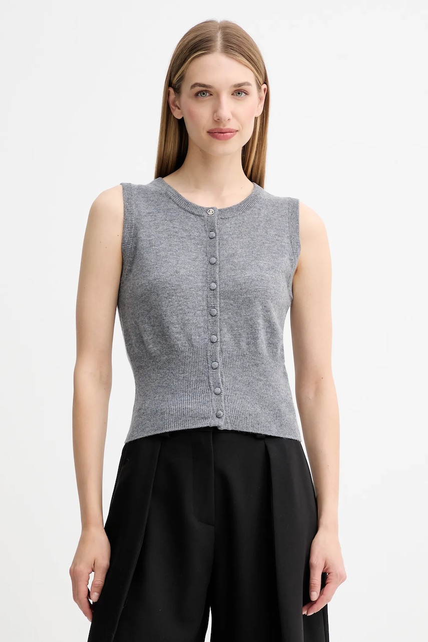 Fracomina vestă de lână culoarea gri, light, FR25WJ5008K47301