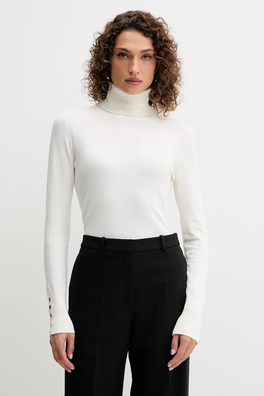 Fracomina pulover culoarea bej, light, cu guler, FR25WT7001K42101