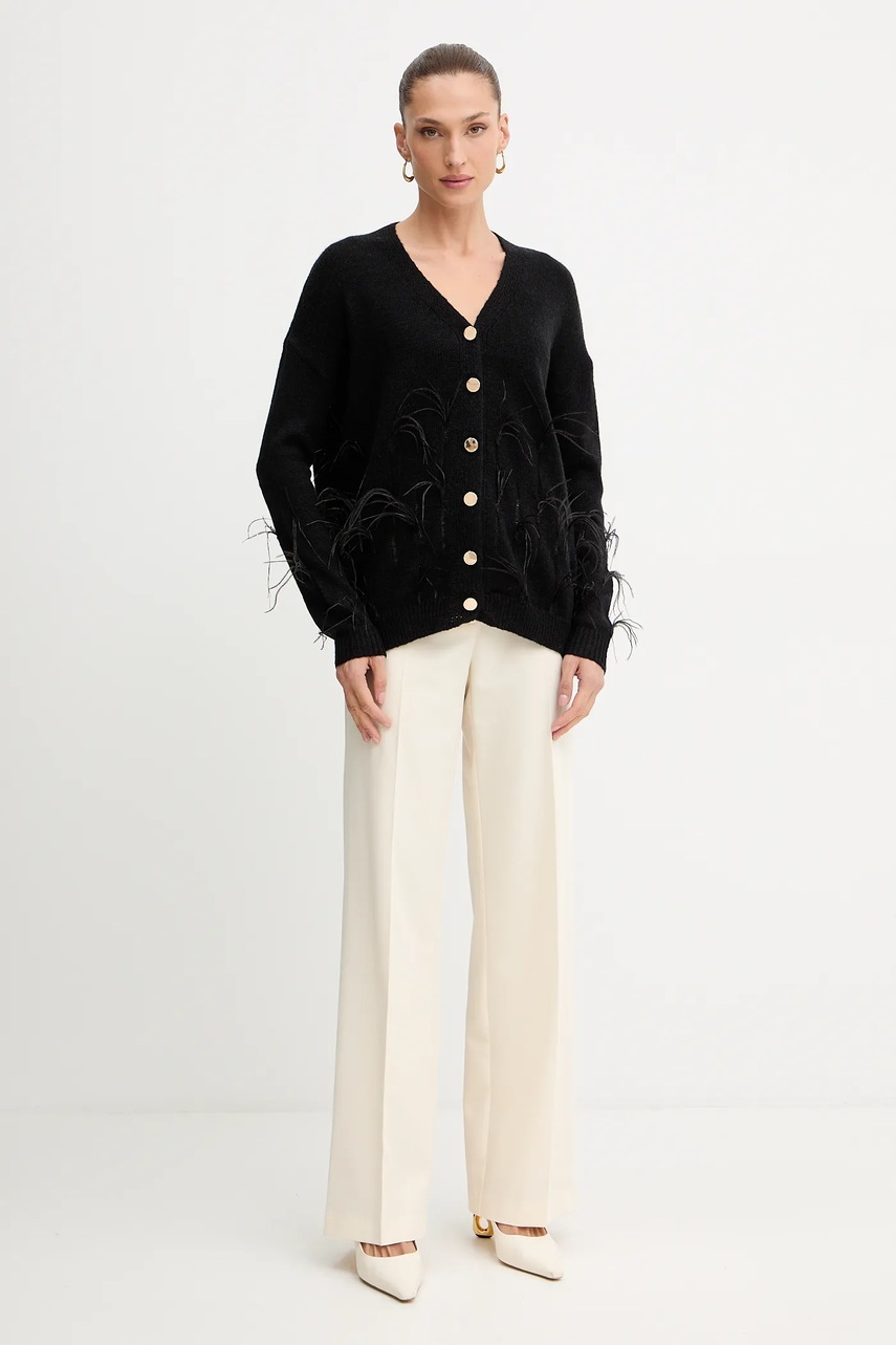 Кардиган с примесью шерсти Fracomina цвет чёрный FS25WT8006K50501