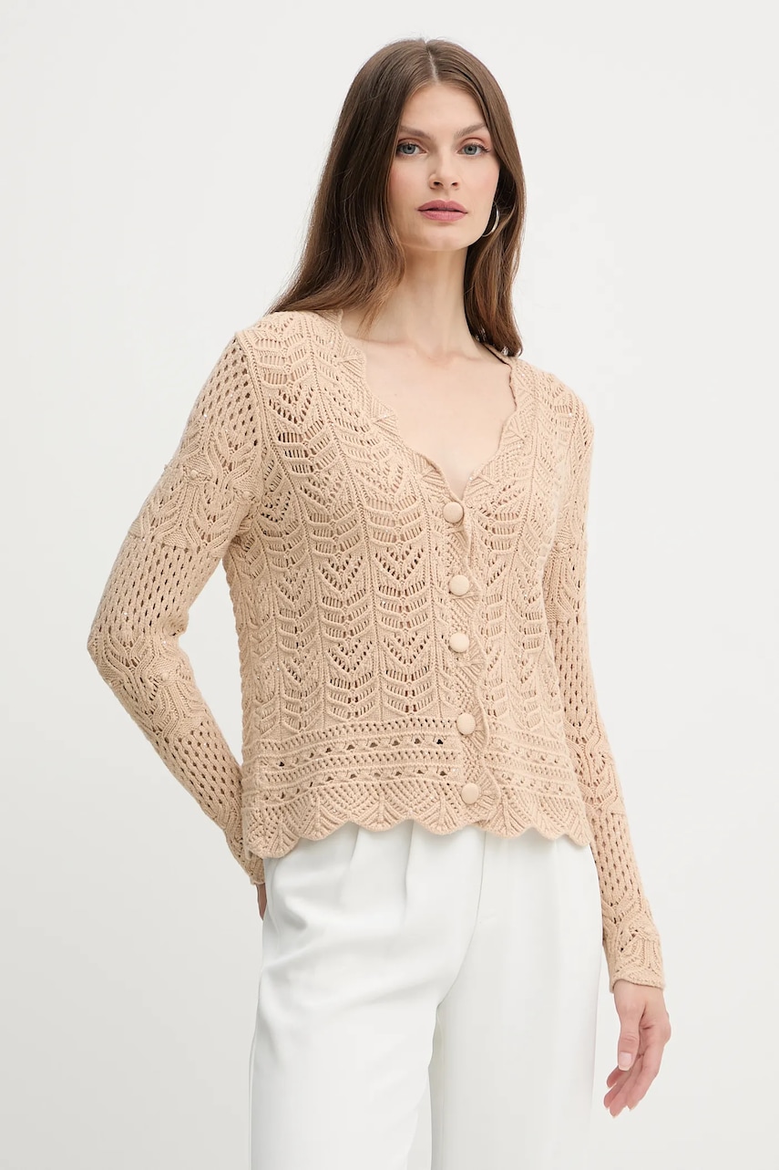 Fracomina cardigan culoarea bej, călduros, FS25WT8016K53801