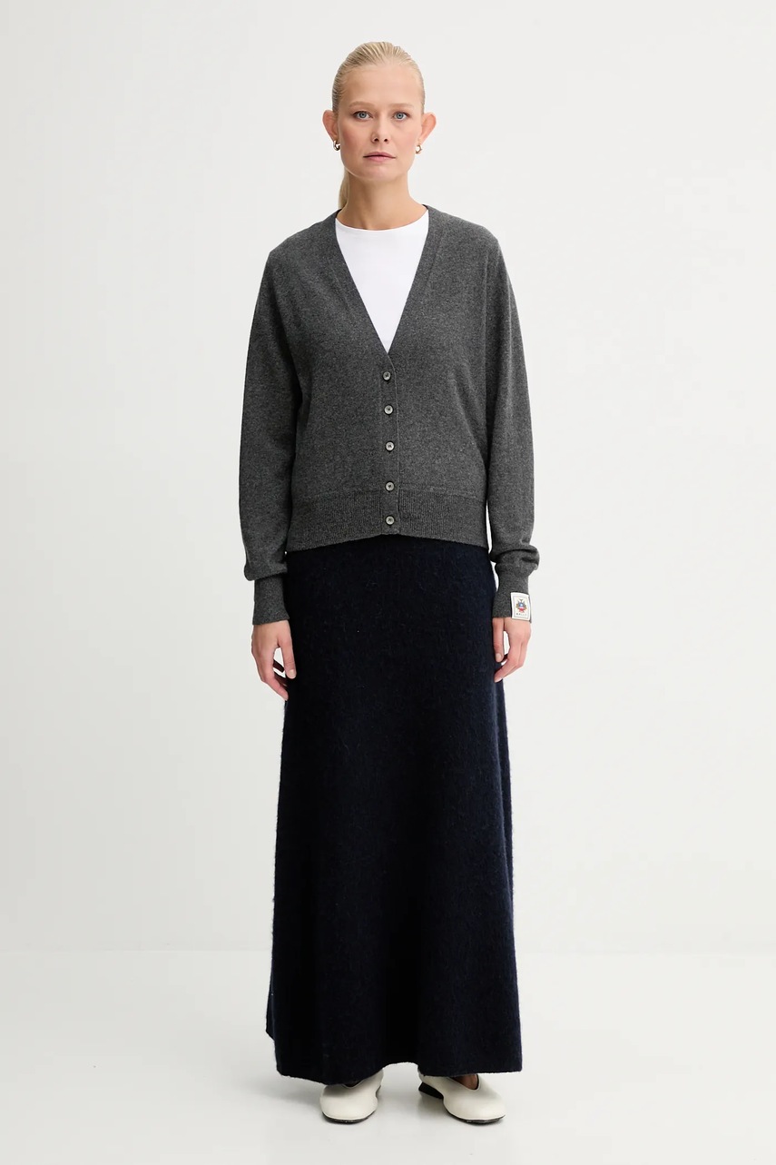 Кашемировый кардиган Bally цвет серый лёгкий WKN0B8