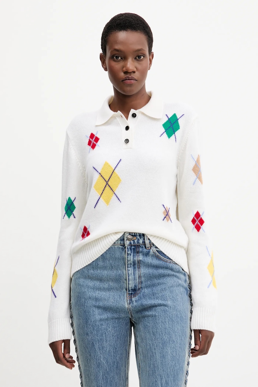 MSGM gyapjú pulóver könnyű, bézs, 3941MDM194.257781 akciós termékkép 1
