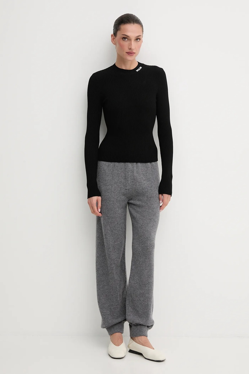 Свитер MSGM цвет чёрный с полугольфом 3941MDM217.257784