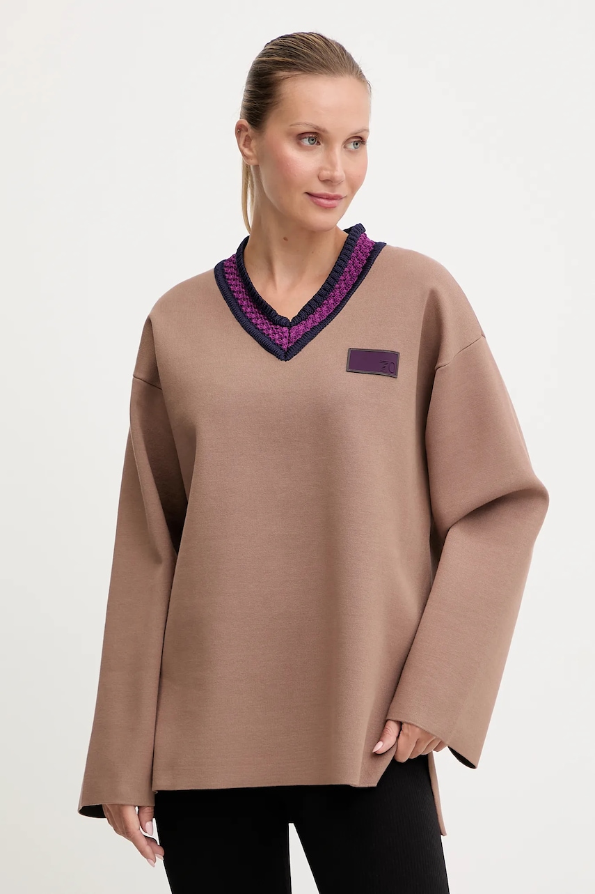 Levně Svetr EA7 Emporio Armani dámský, béžová barva, AF18425.7X000388