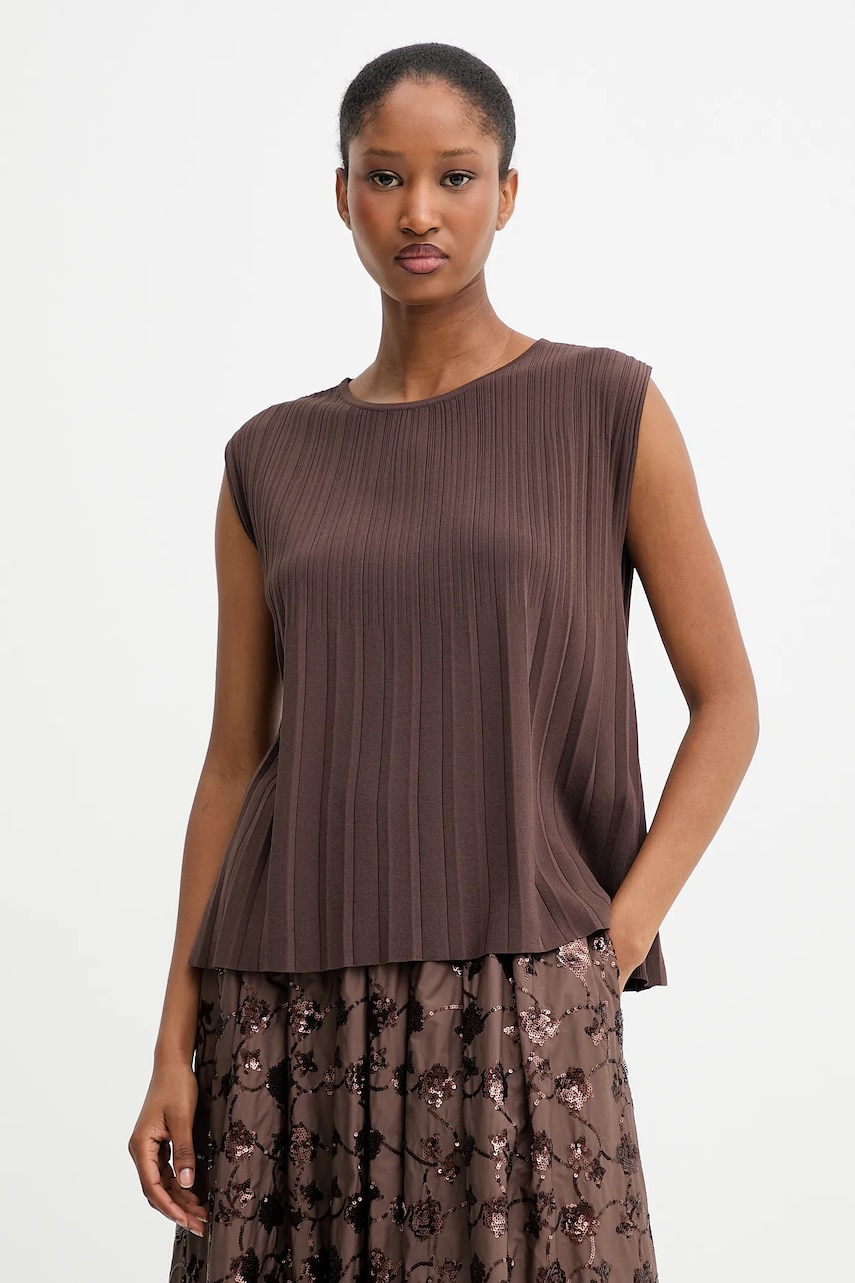 Weekend Max Mara top ANTIOPE culoarea maro, 2525366091600