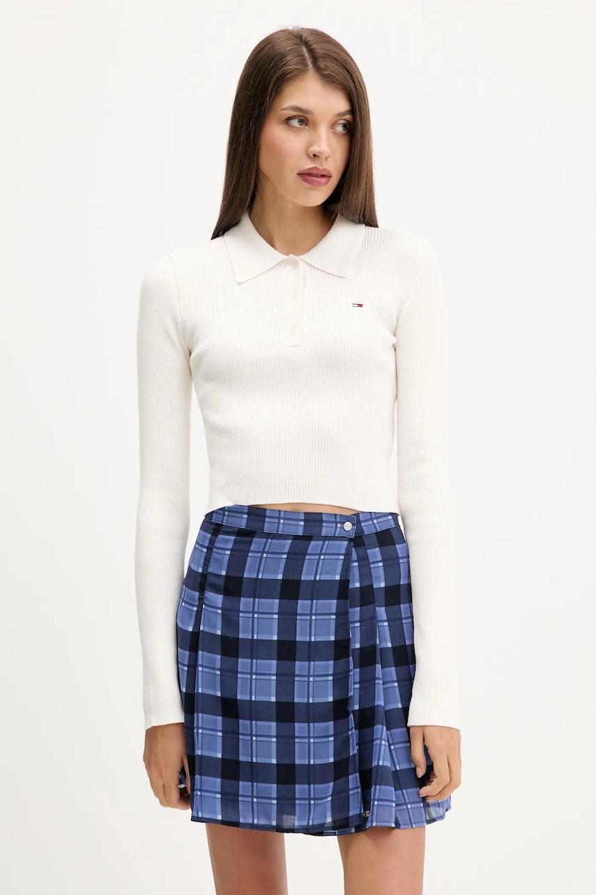 Tommy Jeans pulover culoarea bej, light, DW0DW21829