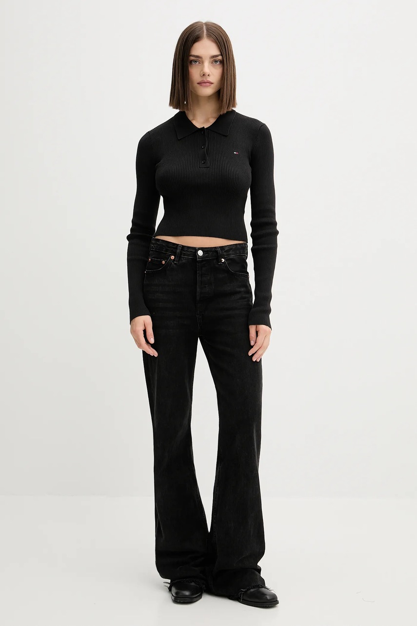 Свитер Tommy Jeans цвет чёрный лёгкий DW0DW21829