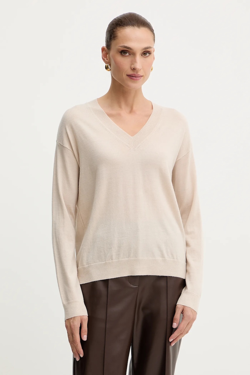 Weekend Max Mara pulover de lână FIOCCHI culoarea bej, light, 2525366042600