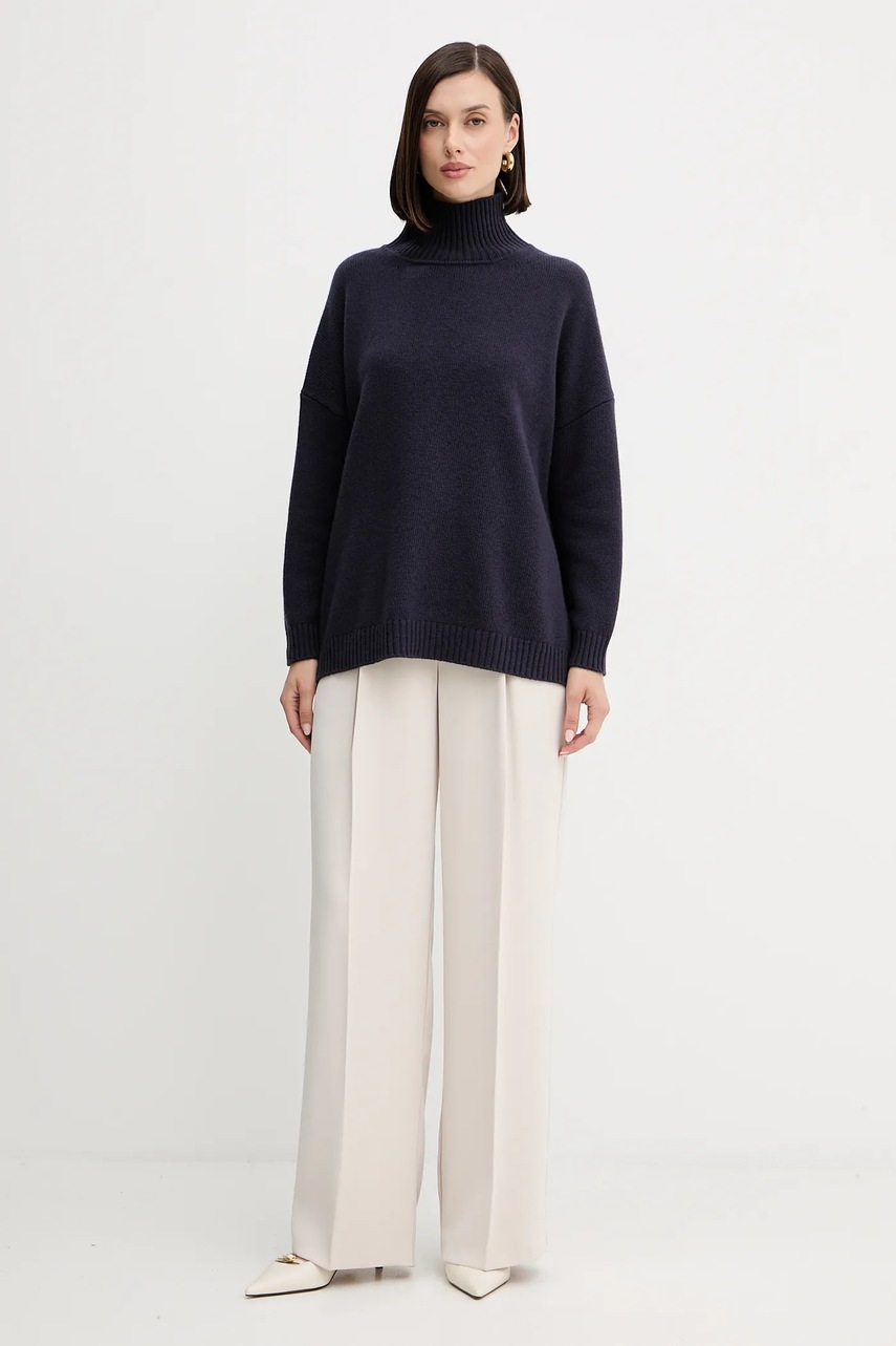 Шерстяной свитер Weekend Max Mara BORGIA цвет синий с гольфом 2525366112600