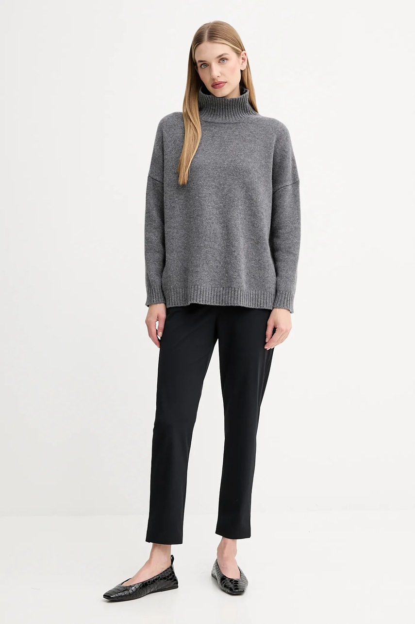 Шерстяной свитер Weekend Max Mara BORGIA цвет серый с гольфом 2525366112600