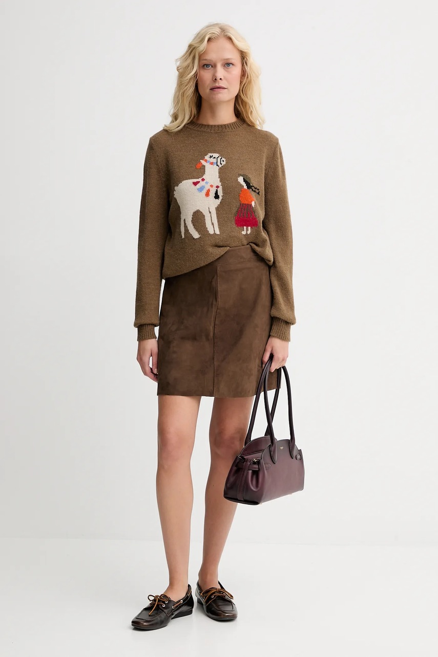 Свитер с шерстью Weekend Max Mara NITRA цвет коричневый  2525366292600