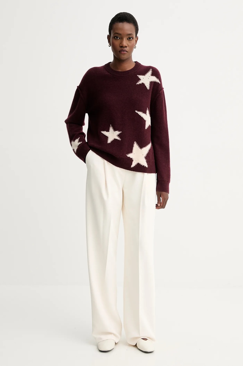 Кашемировый свитер ZADIG&VOLTAIRE цвет бордовый  KWSW02844