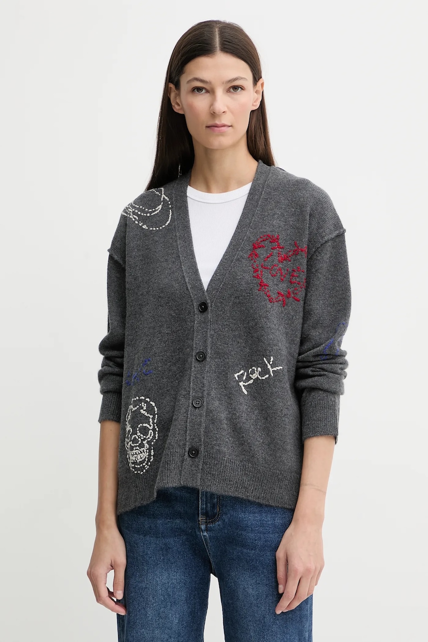 ZADIG&VOLTAIRE cardigan din cașmir culoarea gri, KWCA01630