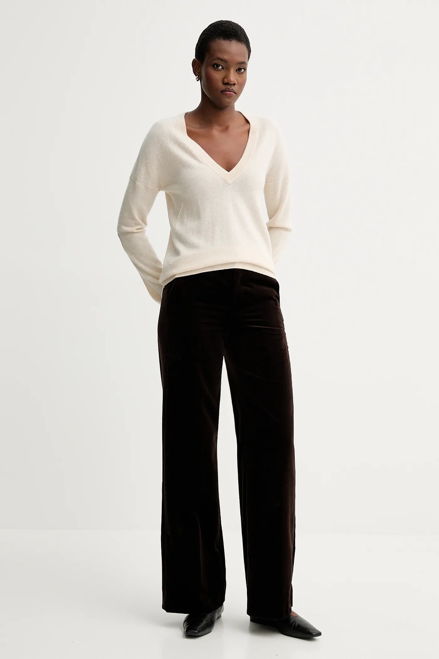 Шерстяной свитер ZADIG&VOLTAIRE цвет бежевый лёгкий KWSW02816