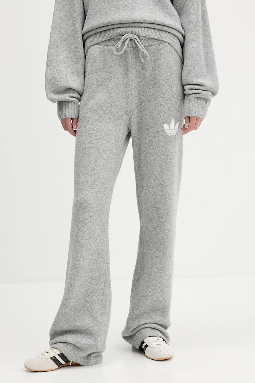 adidas Originals pantaloni de trening cu amestec de lână Knitted Pants culoarea gri, uni, KF2534
