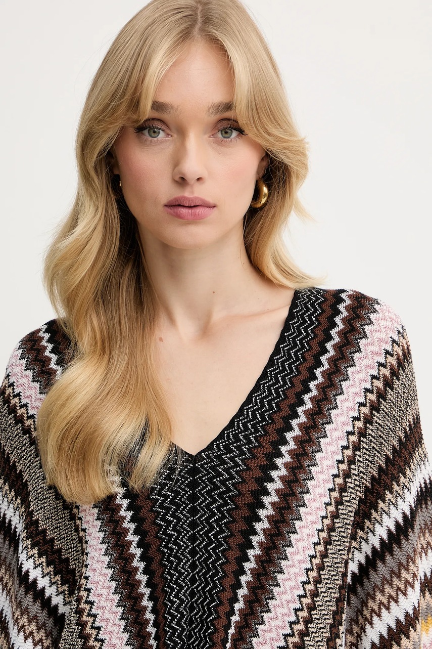 Πόντσο με μαλλί Missoni χρώμα: καφέ, 9P4EWMDA232 φωτογραφία