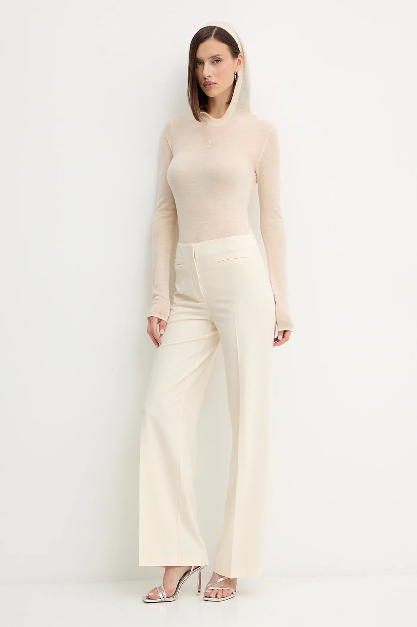 Шерстяное боди Patrizia Pepe цвет бежевый лёгкое 2K0349 K034