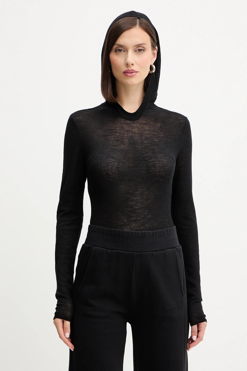 Levně Vlněné body Patrizia Pepe dámské, černá barva, lehké, 2K0349 K034