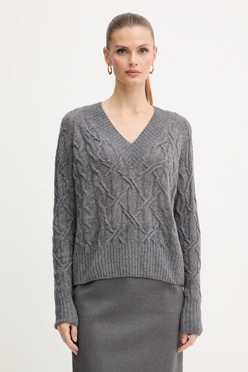 Ermanno Scervino pulover de lână culoarea gri, light, D474M501DGE