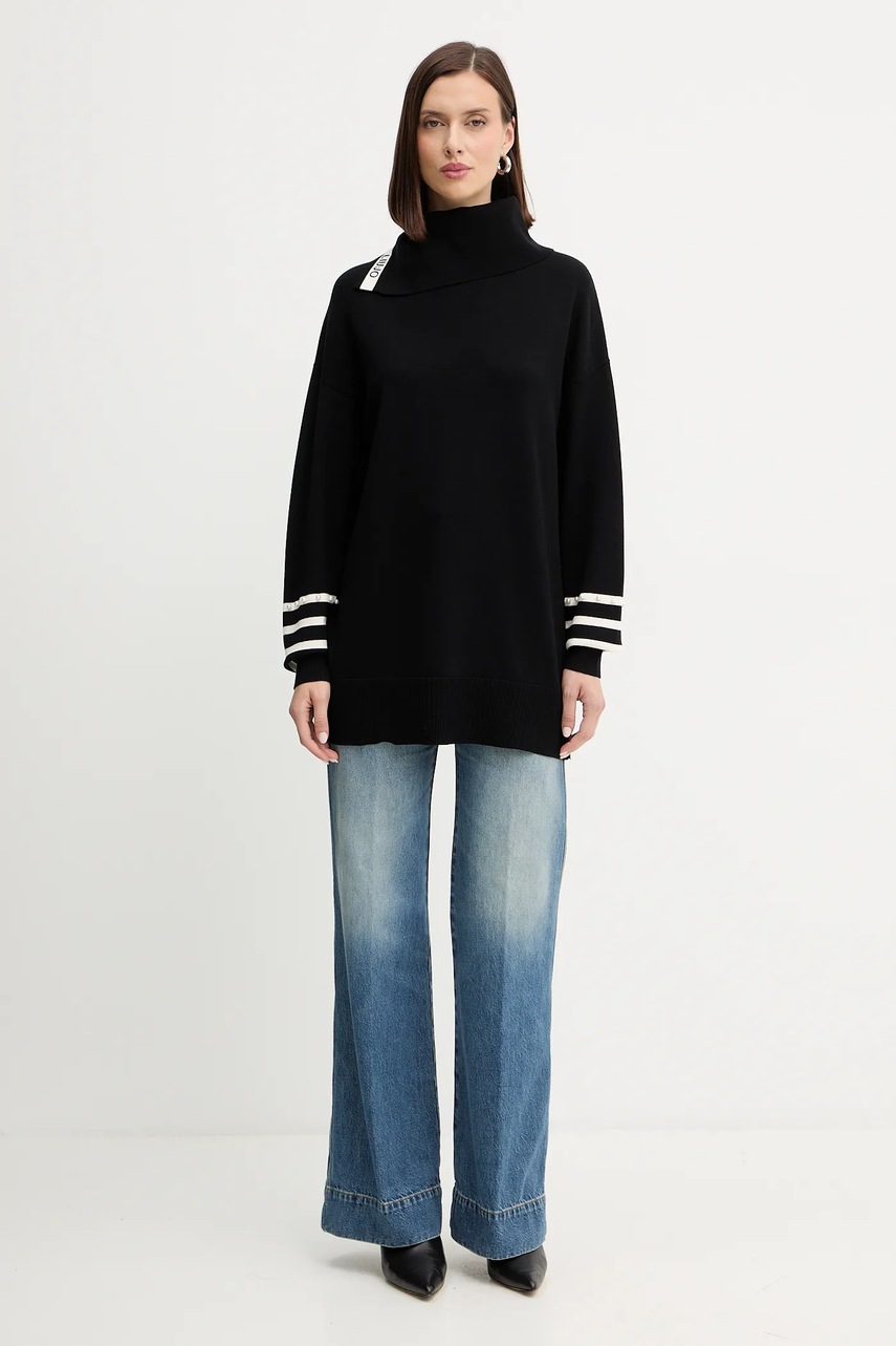 Свитер Liu Jo цвет чёрный с полугольфом TF5218.MS63L