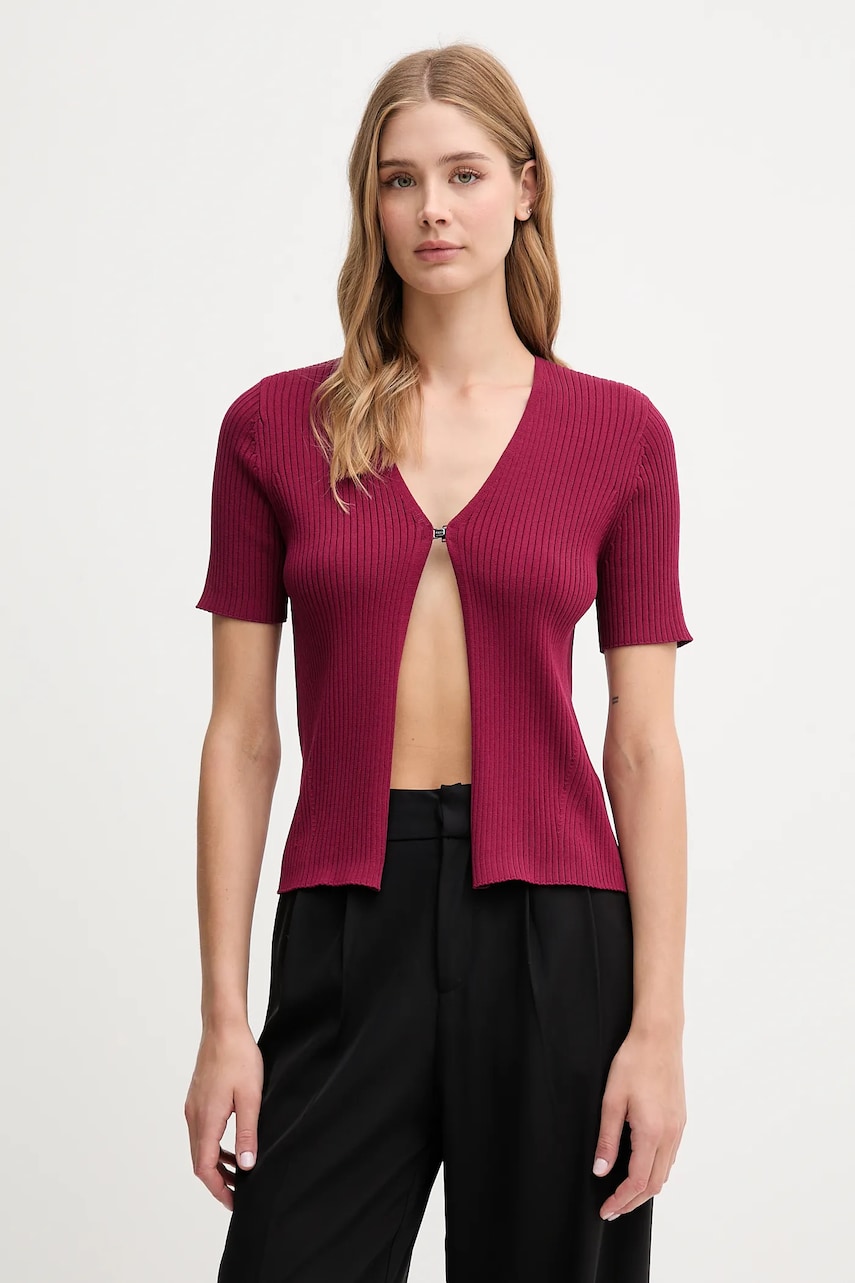 Dkny cardigan culoarea bordo, light, P52XAX02