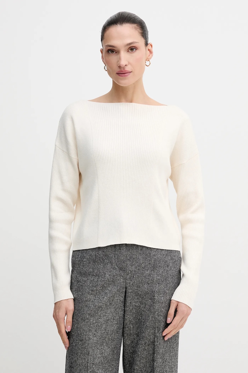Sisley pulover din amestec de lână culoarea bej, 1KHTL106J