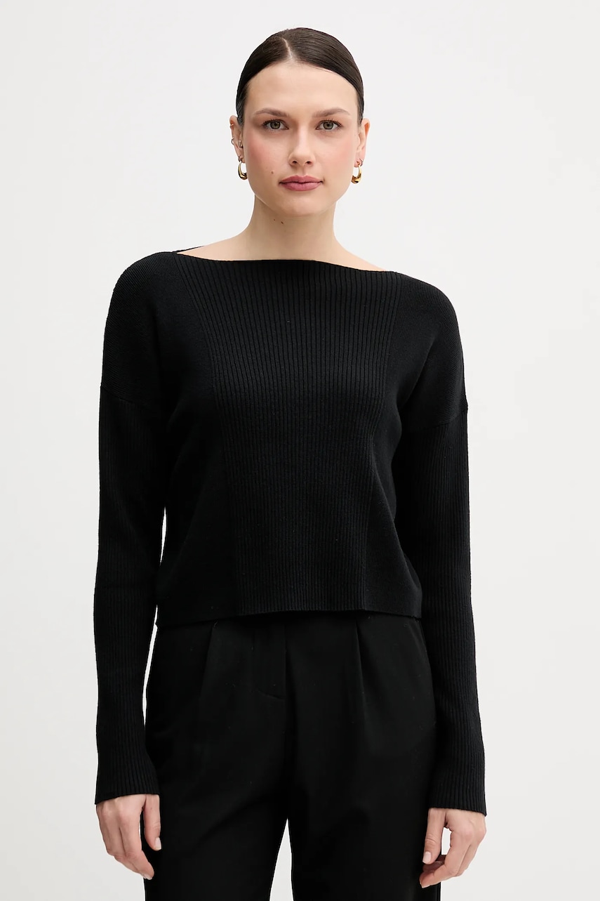 Sisley pulover din amestec de lână culoarea negru, 1KHTL106J