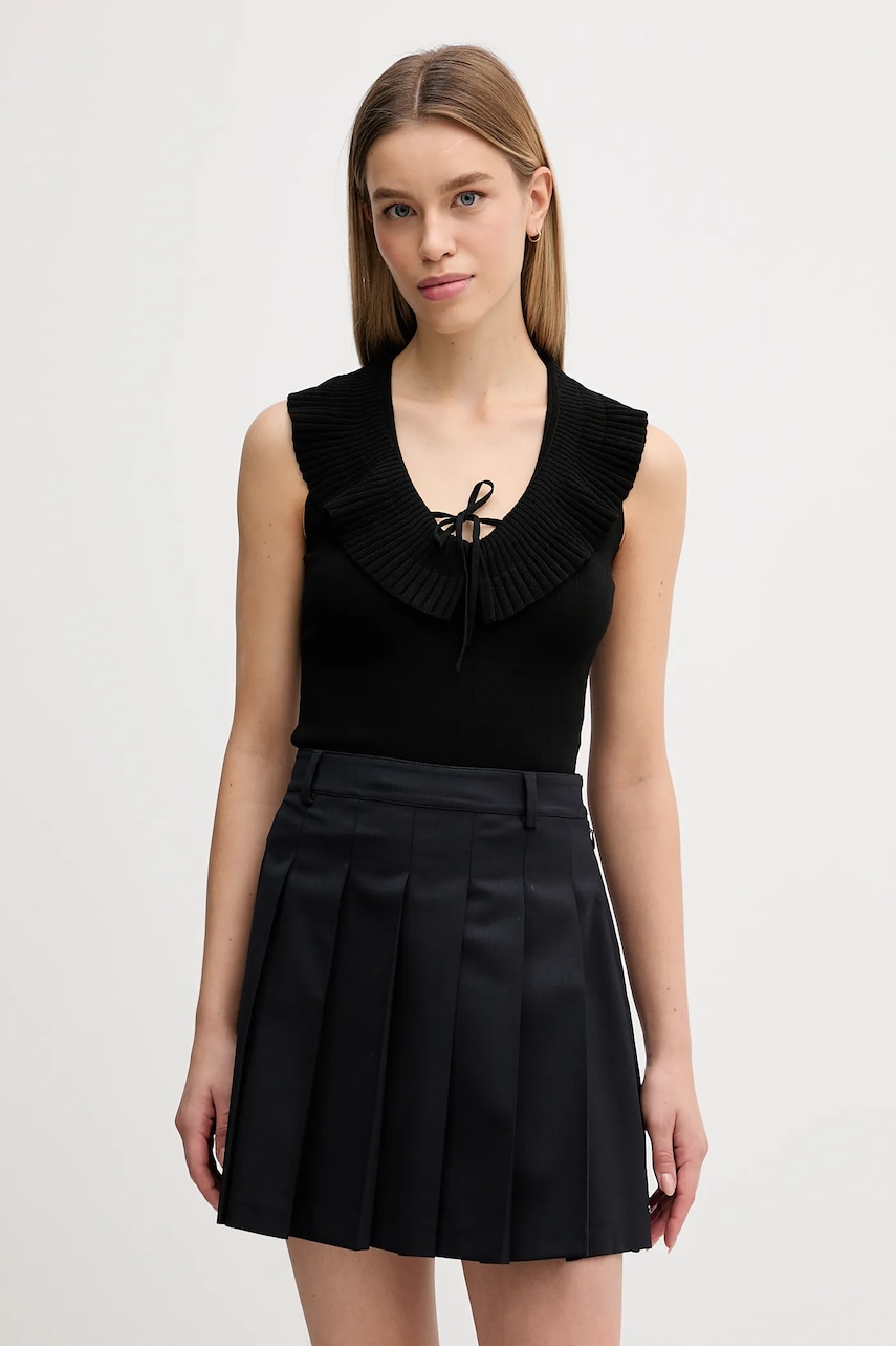 Sisley bluză culoarea negru, uni, 1H7PMH00K