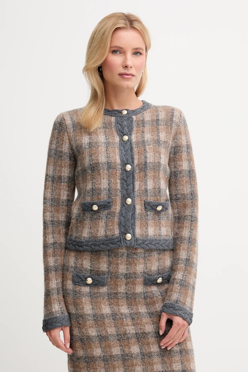 Joop! cardigan din amestec de lână culoarea maro, 30048468