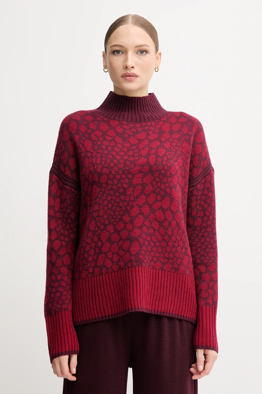 Marc Aurel pulover din amestec de lână culoarea roșu, călduros, cu turtleneck, 8026-8000-82046