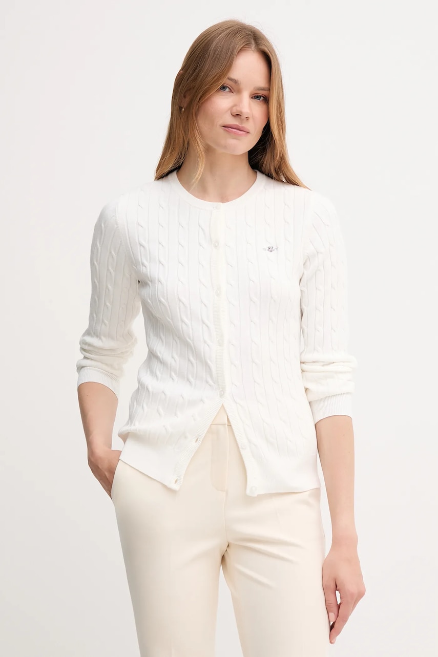 Gant cardigan culoarea bej, light, 4800103