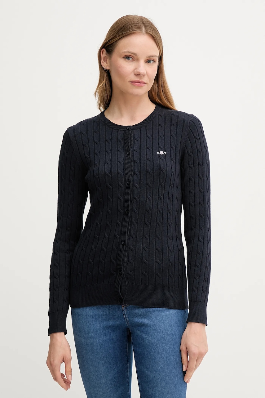 Gant cardigan culoarea bleumarin, light, 4800103