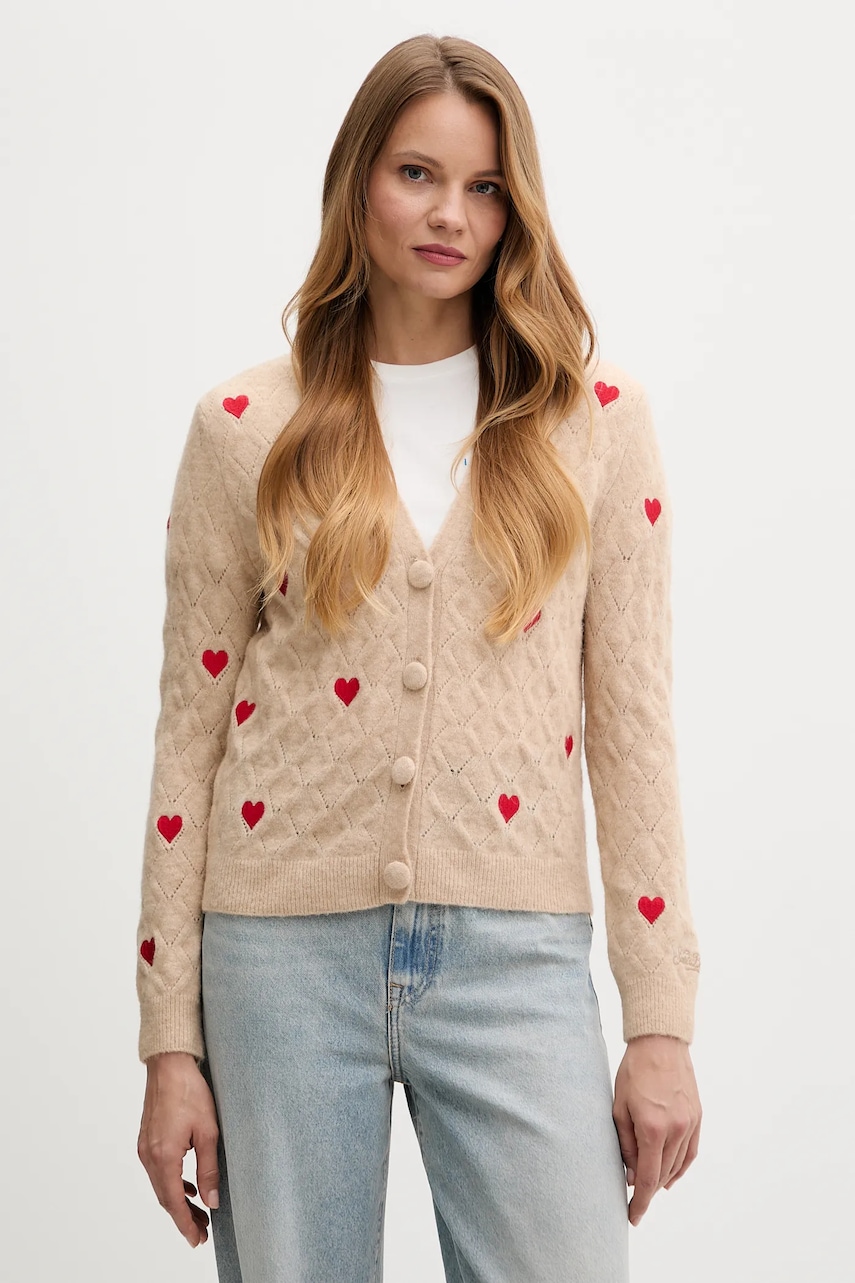 MC2 Saint Barth cardigan din amestec de lână culoarea bej, light, DNN0001