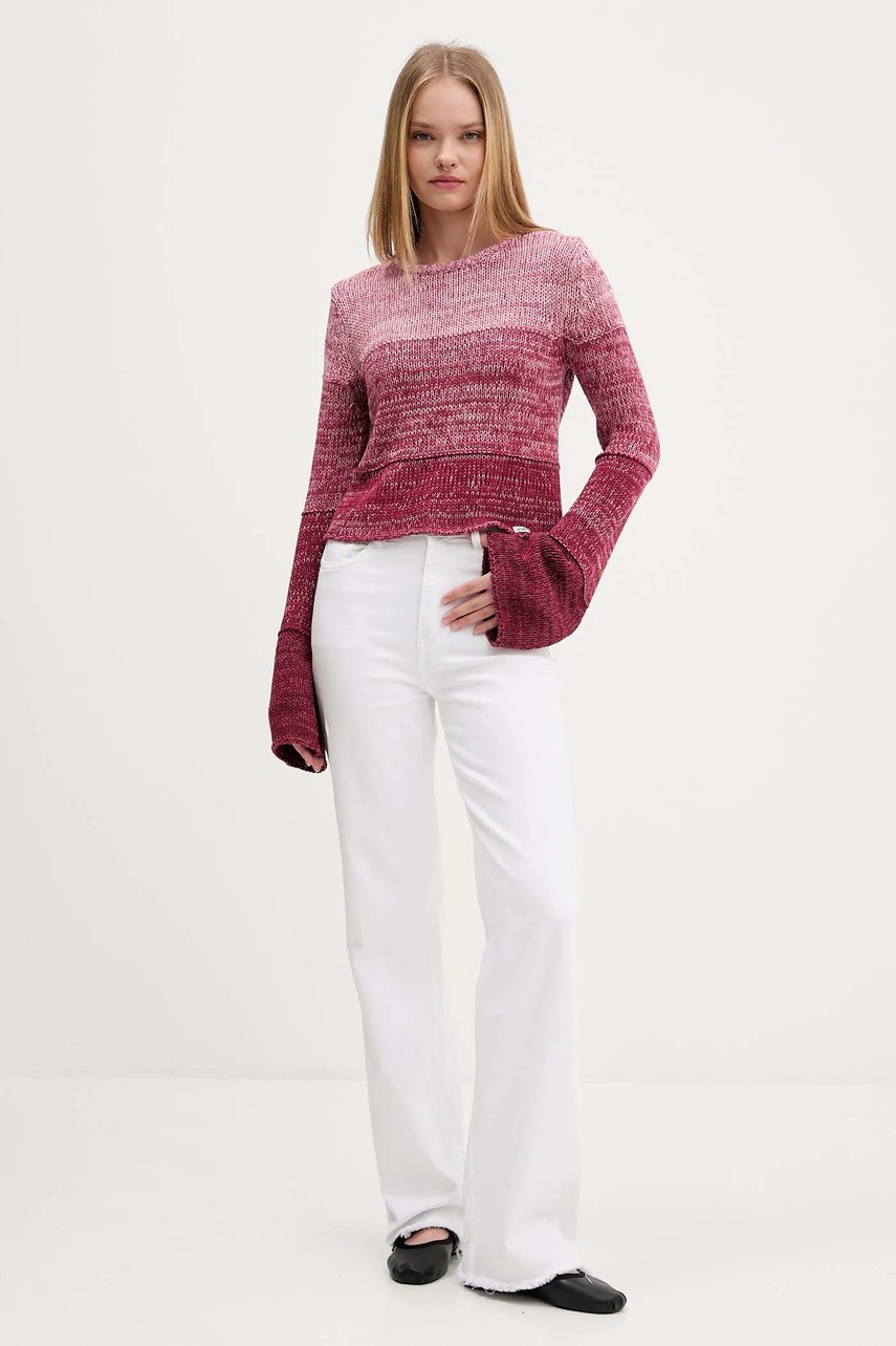 Хлопковый свитер Guess Originals цвет розовый  W5BR68 Z3HM1