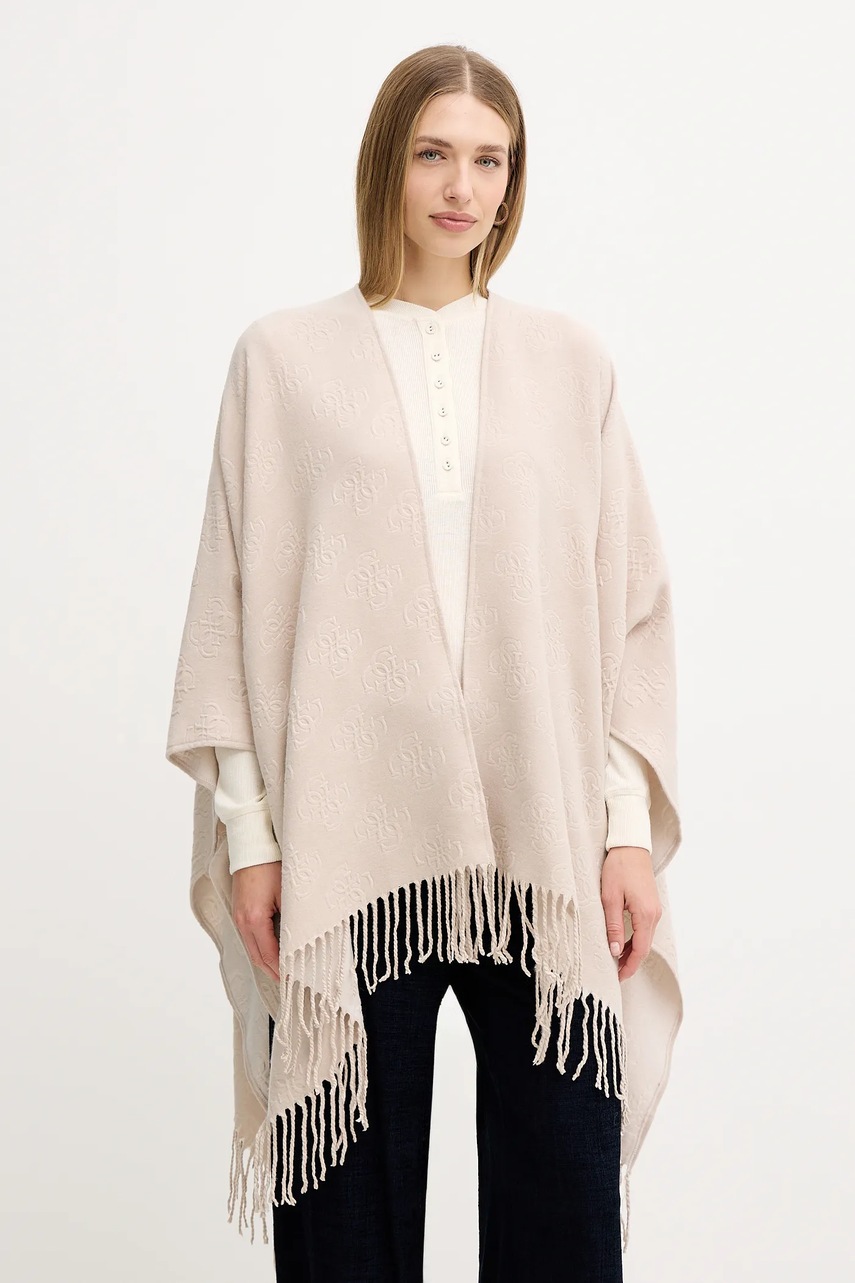 Levně Pončo Guess béžová barva, AW5421 POL03