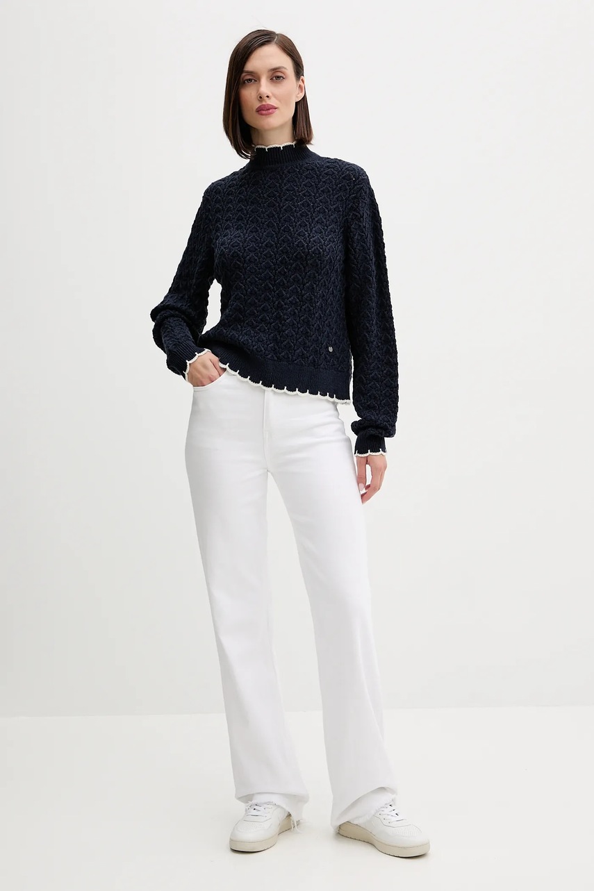 Свитер Pepe Jeans цвет синий с полугольфом PL7000016