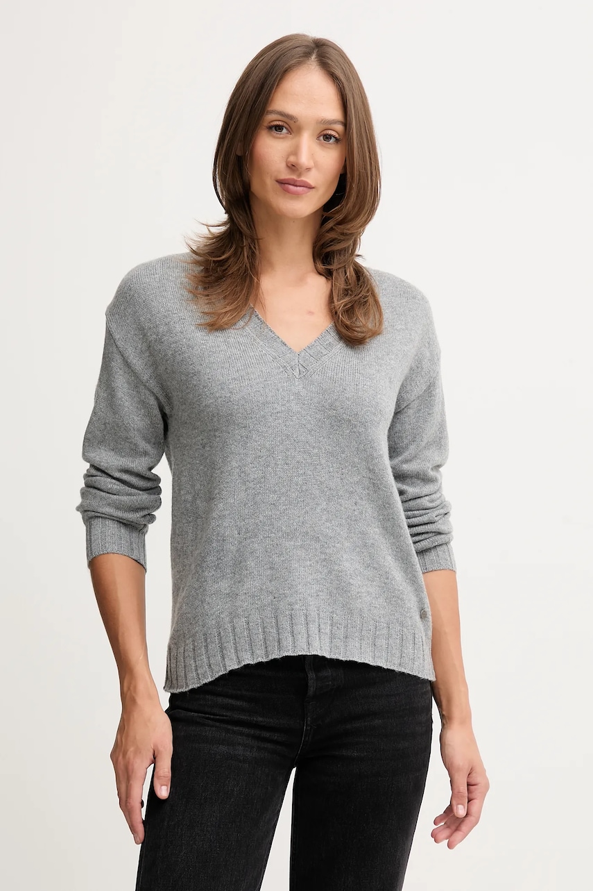 Pepe Jeans pulover din amestec de lână culoarea gri, light, PL7000001