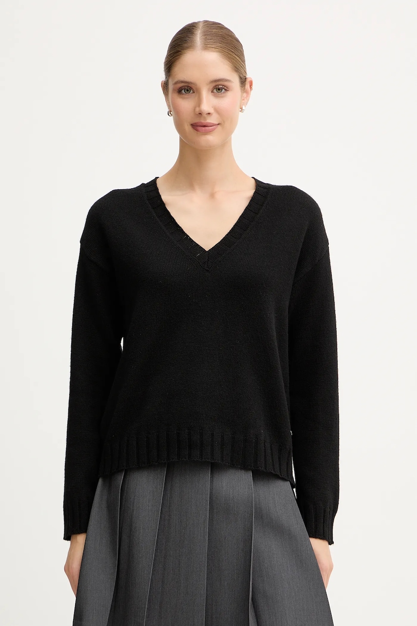 Pepe Jeans pulover din amestec de lână culoarea negru, light, PL7000001