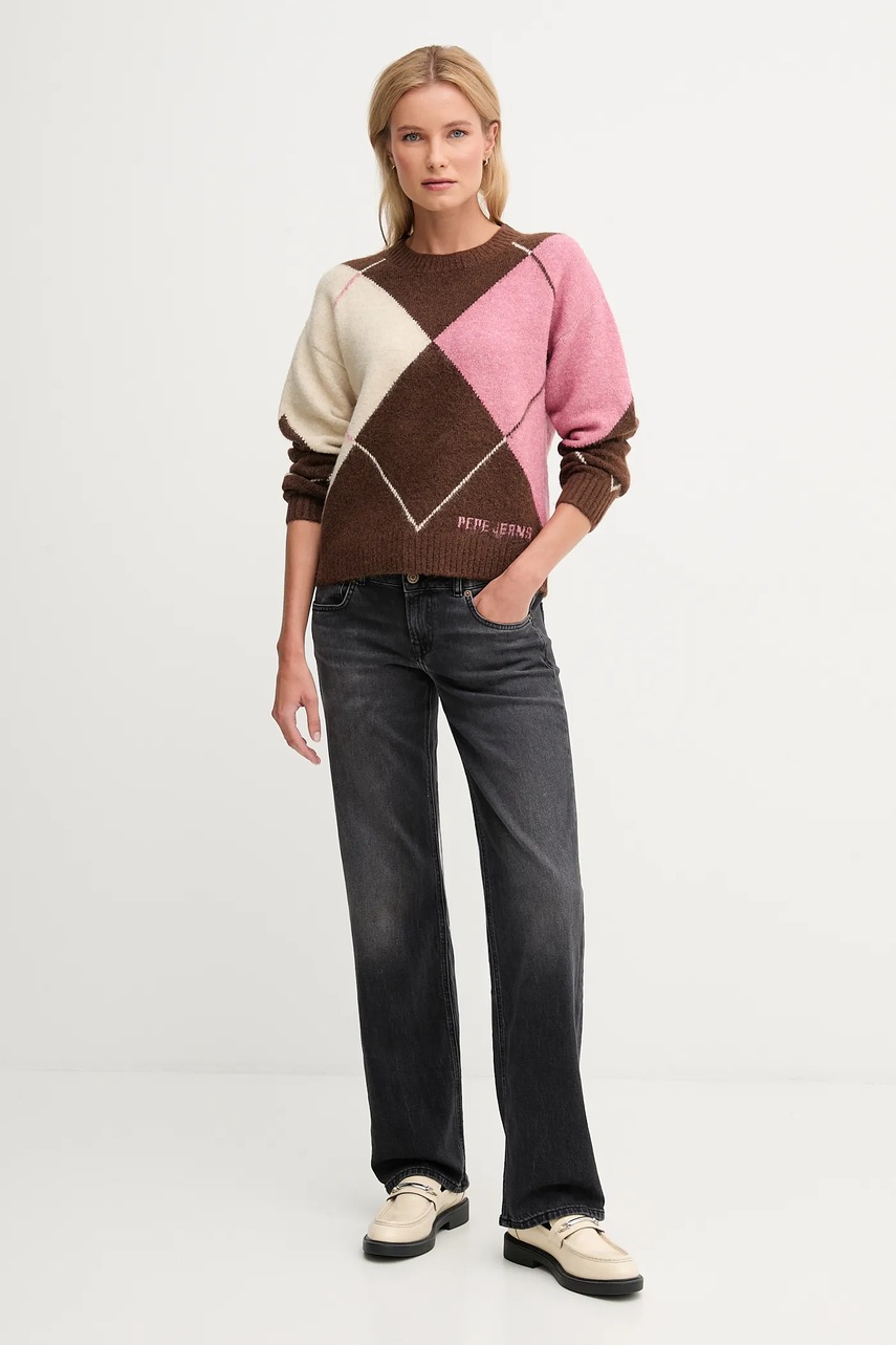 Свитер с примесью шерсти Pepe Jeans цвет коричневый тёплый PL7000037