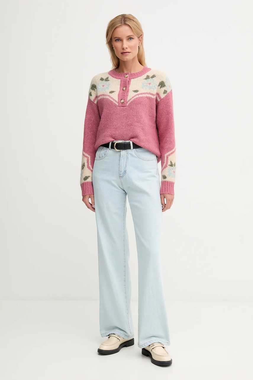 Свитер с добавлением шерсти Pepe Jeans цвет розовый тёплый PL7000041 Свитер с добавлением шерсти Pepe Jeans цвет розовый тёплый PL7000041