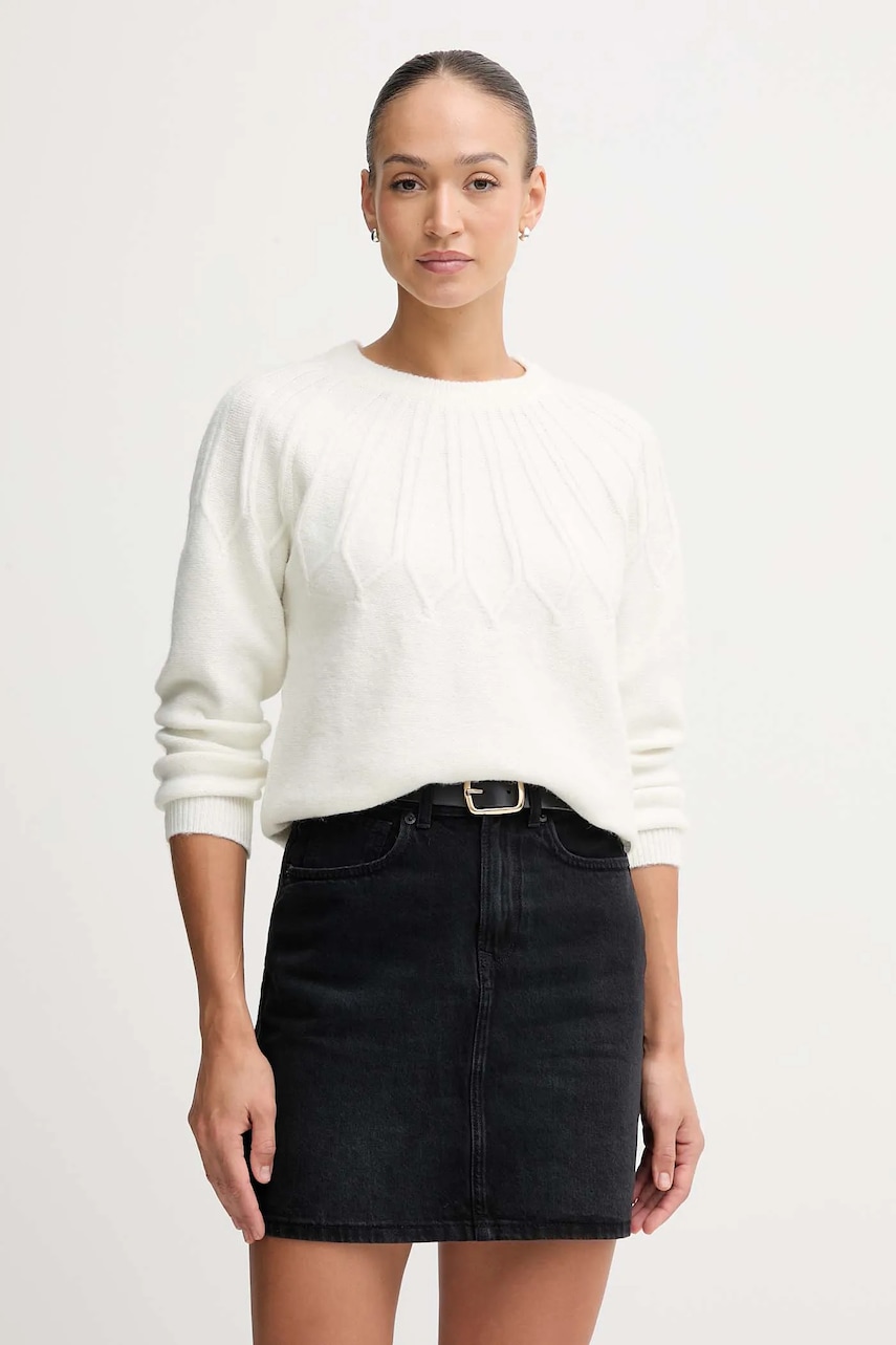 Pepe Jeans pulover din amestec de lână culoarea bej, PL7000061