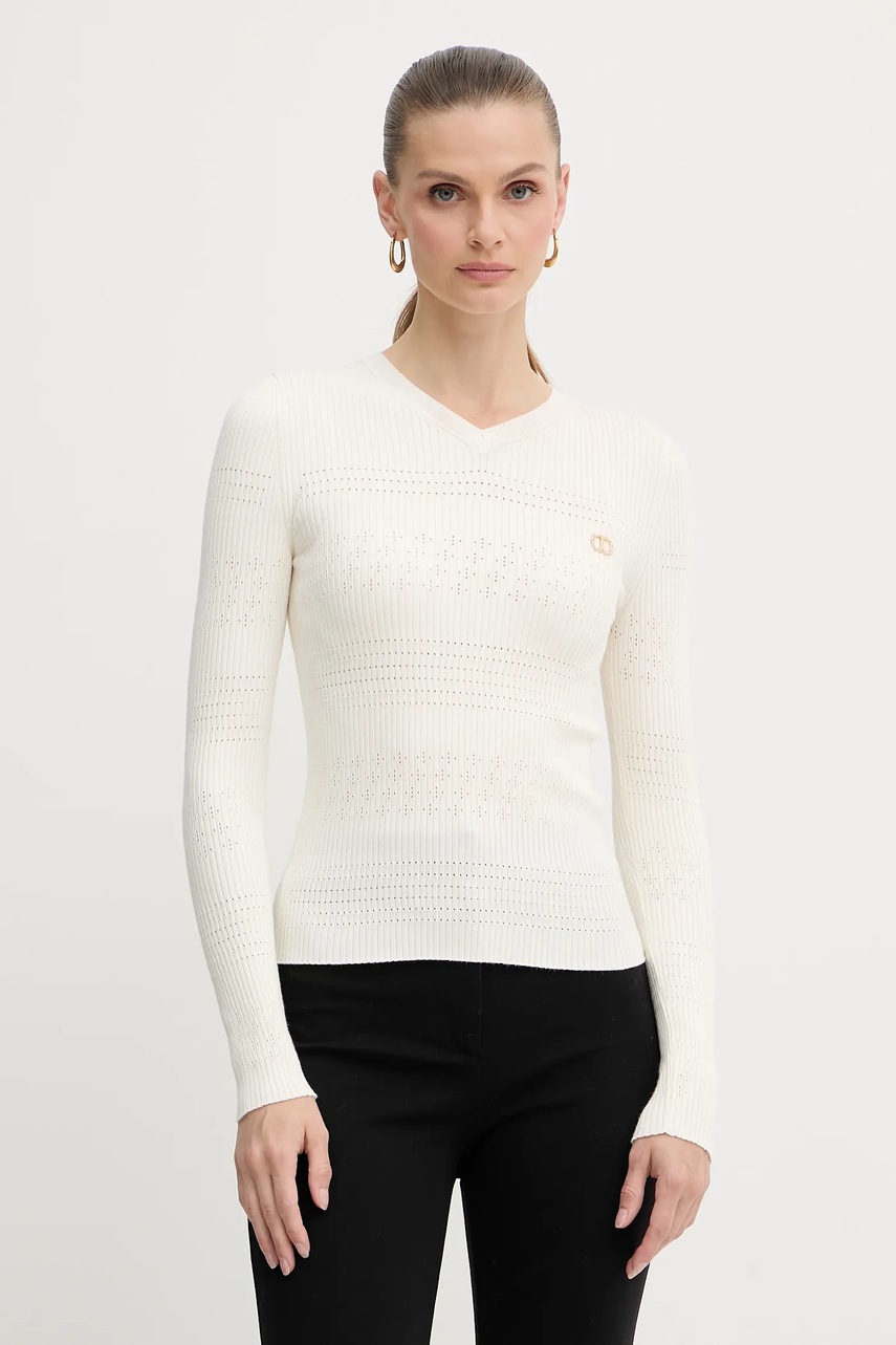Levně Svetr Twinset dámský, béžová barva, 252TP3241