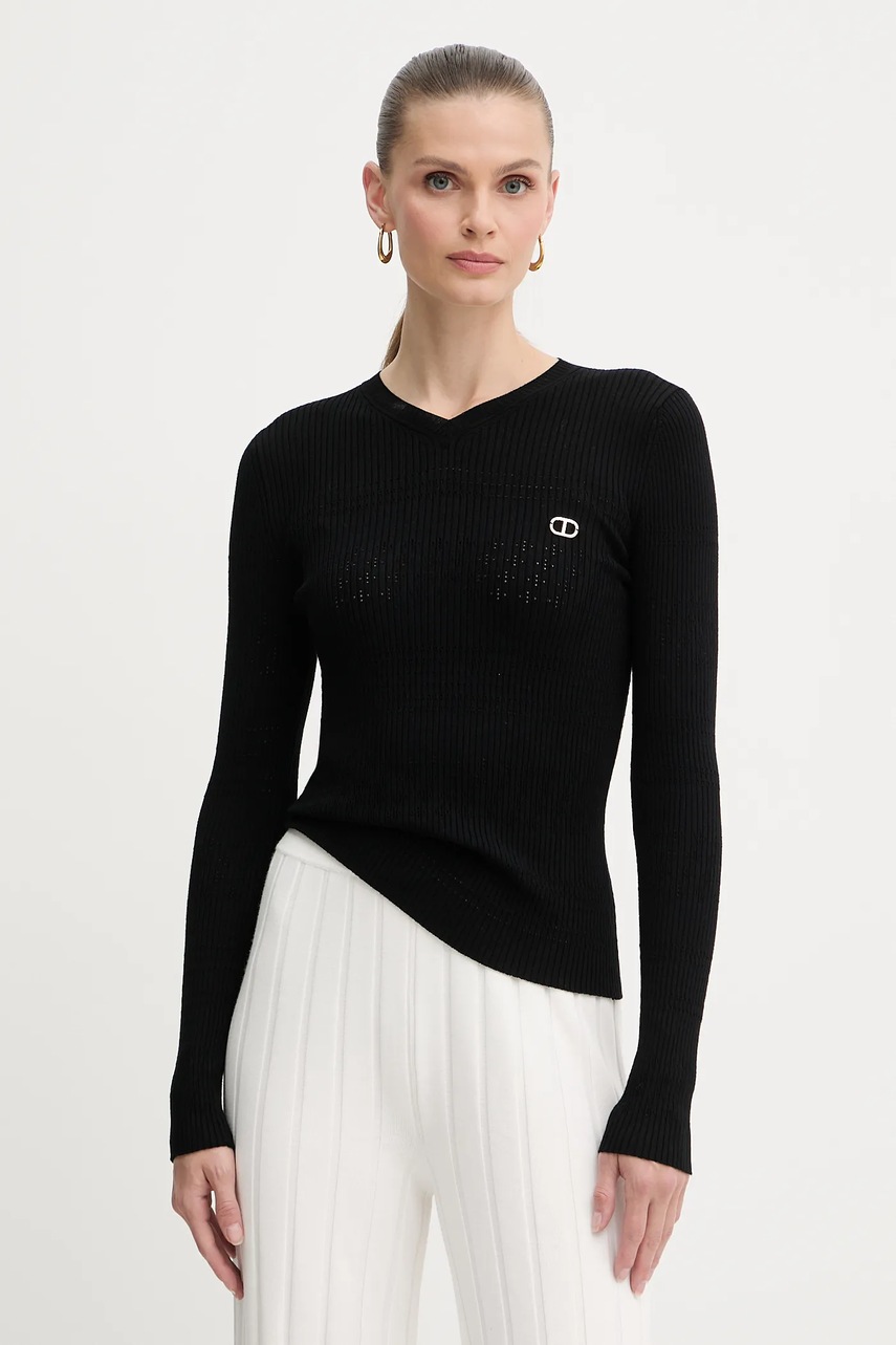 Levně Svetr Twinset dámský, černá barva, 252TP3241
