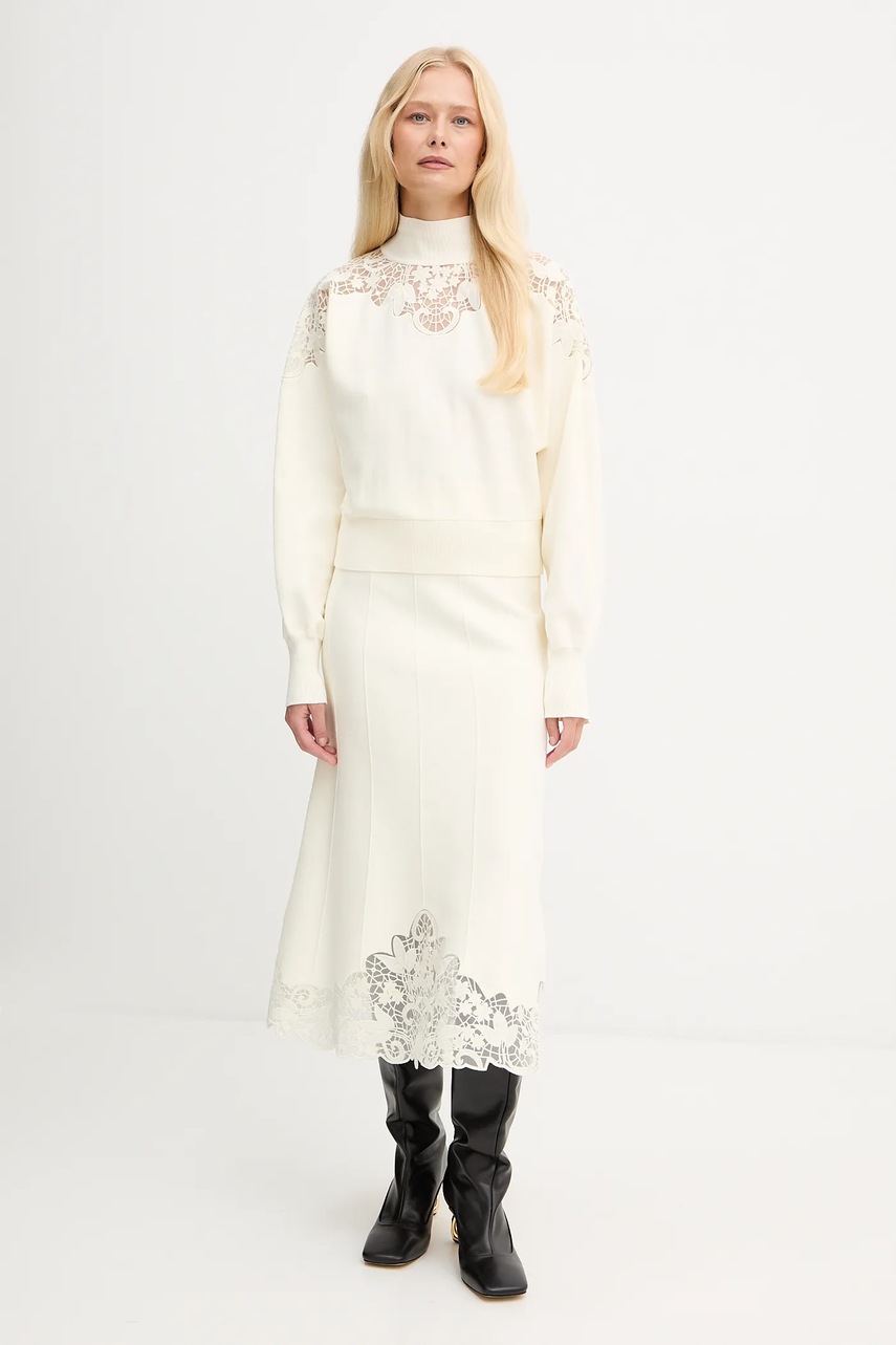 Свитер Twinset цвет бежевый с полугольфом 252TP3406