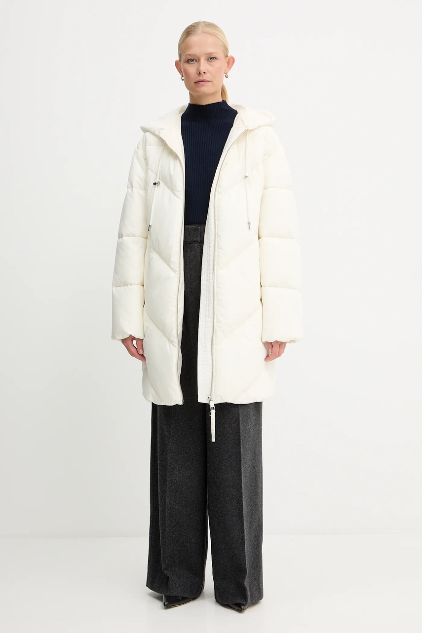 Шерстяной свитер Twinset цвет синий лёгкий с полугольфом 252TT3111