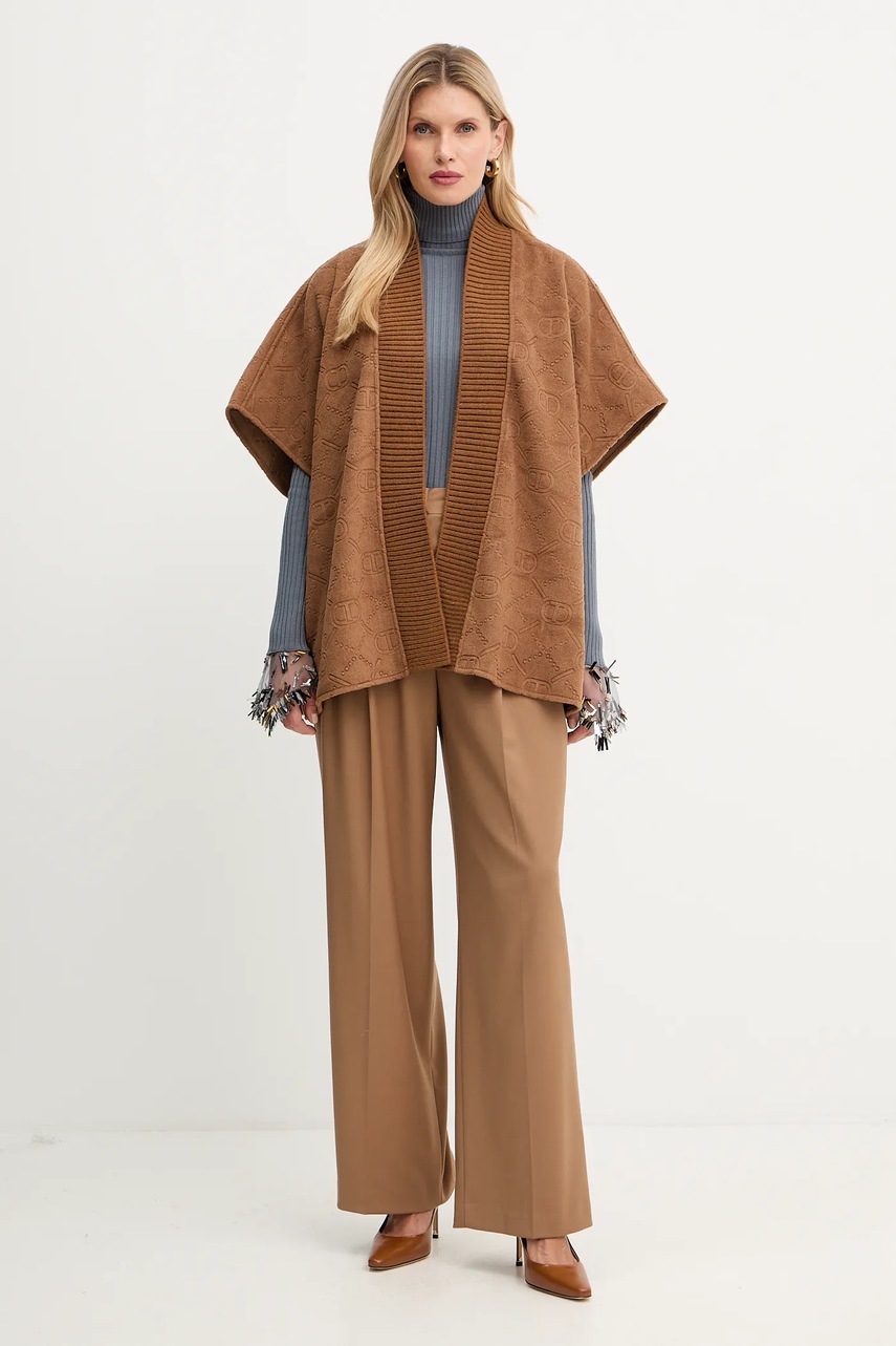 Пончо Twinset цвет коричневый лёгкое 252TO5420